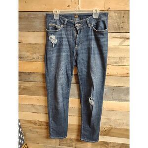 Lee Modern Series 32x29 Women's Jeans Dark Wash Distressed Straight Leg